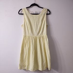 Lauren Conrad Yellow Eyelet Dress, Size 10